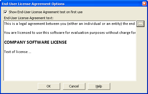 Excel File Compiler custom license agreement